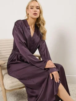 Long Tall Sally Satin Maxi Robe^Women Bathrobes