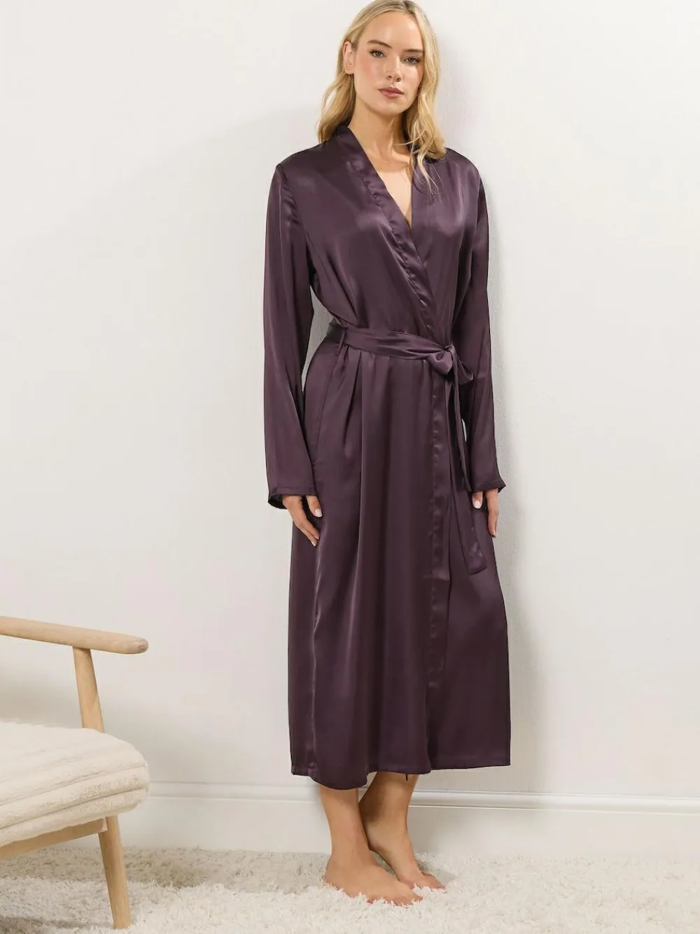 Long Tall Sally Satin Maxi Robe^Women Bathrobes