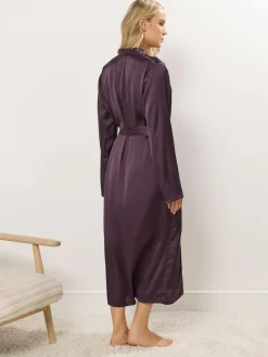 Long Tall Sally Satin Maxi Robe^Women Bathrobes