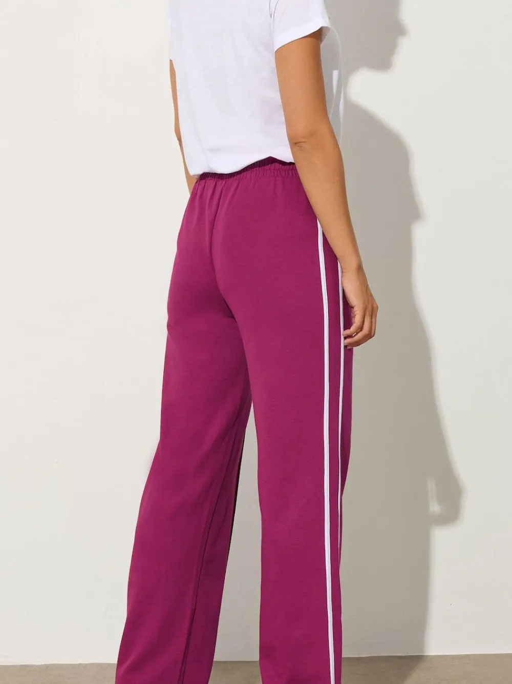 Online Long Tall Sally Red Two Stripe Joggers