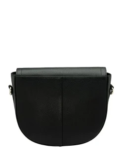 Outlet Lotus Black Leather Saddle Bag