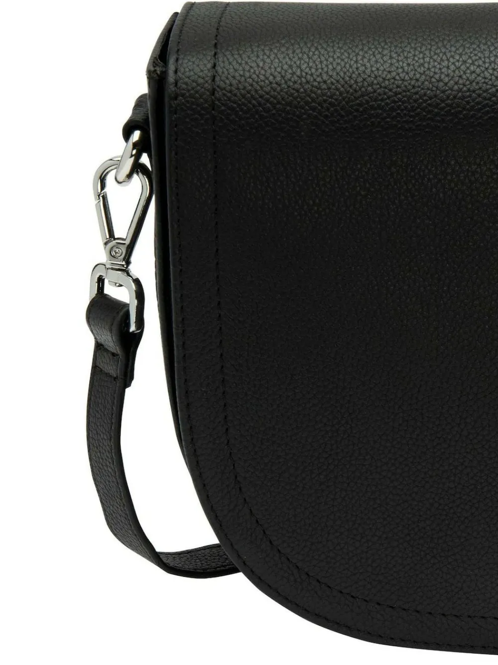 Outlet Lotus Black Leather Saddle Bag