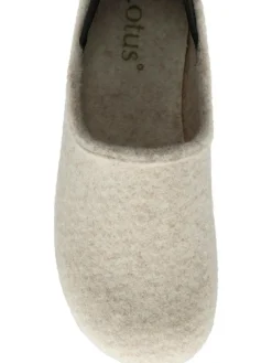 Outlet Lotus Natural Textile Flat Slippers