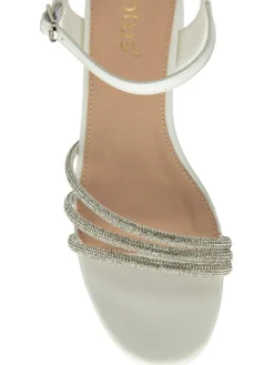 Hot Lotus White Heeled Occasion Sandals