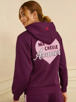 Love & Roses Jersey Loungwear Hoodie Berry Red