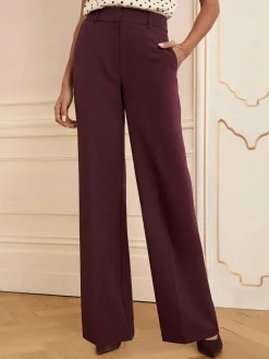 Best Love & Roses Berry Wide Leg Trousers