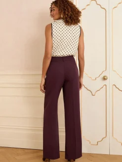 Best Love & Roses Berry Wide Leg Trousers