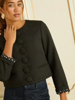 Love & Roses Black Boucle Scallop Blazer^Women Suits & Tailoring|Blazers