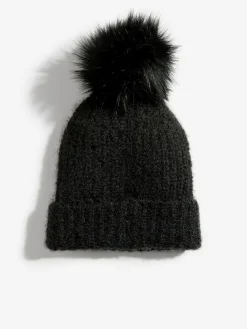 Online Love & Roses Black Cosy Pom Hat