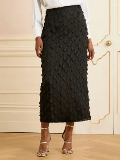 Love & Roses 3D Floral Midi Skirt^Women Skirts