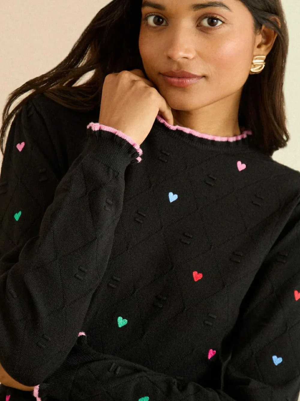 Love & Roses Embroidered Detail Knitted Jumper^Women Nightwear|Knitwear