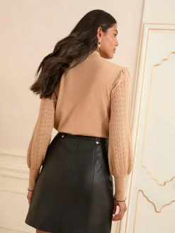 Love & Roses Faux Leather Mini Skirt^Women Skirts