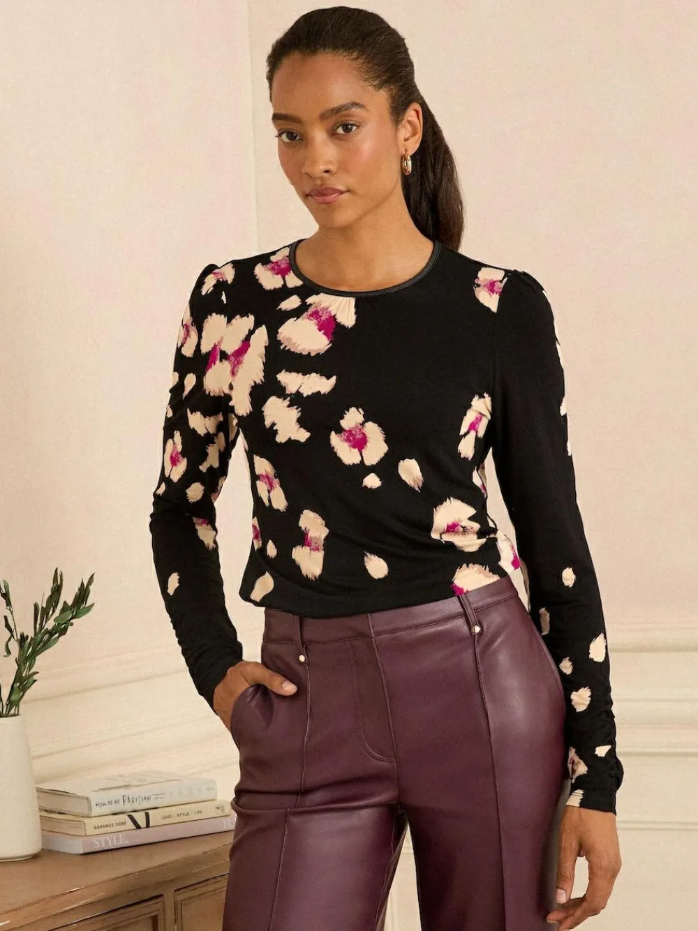 Love & Roses Long Sleeve Jersey Top^Women Blouses & Shirts