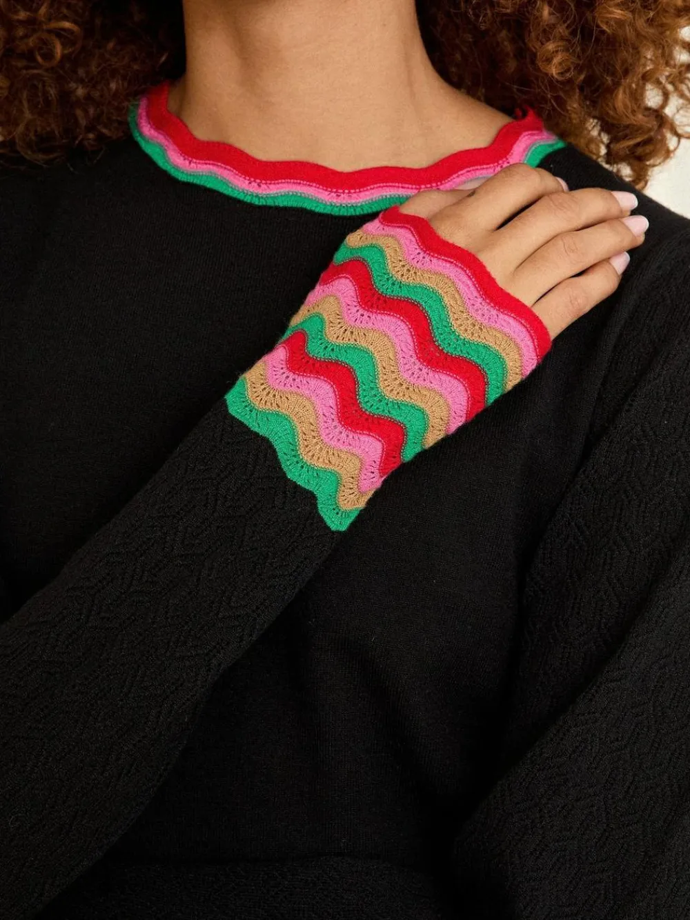 Love & Roses Wavy Rainbow Stripe Knit Jumper^Women Nightwear|Knitwear