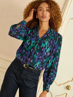 Love & Roses Button Through Long Sleeve Shirt^Women Tops & T-Shirts|Blouses & Shirts