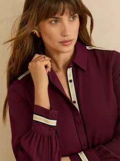 Love & Roses Button Through Long Sleeve Shirt^Women Occasionwear|Blouses & Shirts