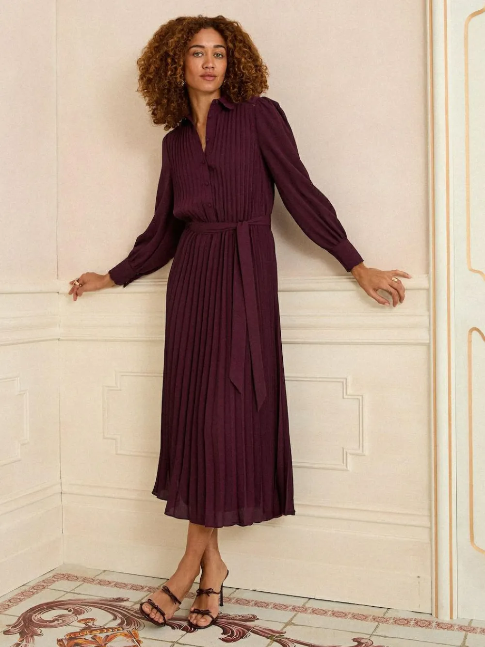 Love & Roses Cherry Red Petite Pleated Detail Midi Dress^Women Occasion Dresses|Midi Dresses