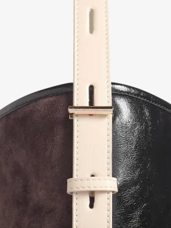 Clearance Love & Roses Woven Slouchy Tote Bag Chocolate Brown and Black