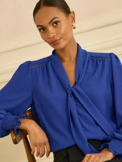 Love & Roses Petite Long Sleeve Pussybow Blouse^Women Blouses & Shirts