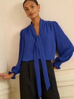 Love & Roses Petite Long Sleeve Pussybow Blouse^Women Blouses & Shirts