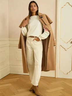 Love & Roses Cream Heart Ric Rac Embroidered Sweat Top^Women Nightwear|Knitwear