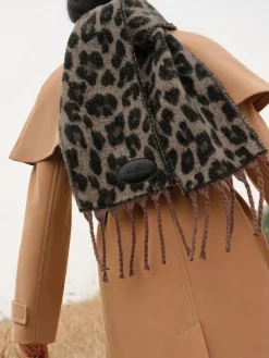 Love & Roses Dark Leopard Print Brushed Scarf^Women Hats, Gloves & Scarves|Hats, Gloves & Scarves