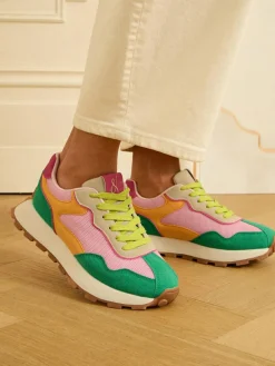 Love & Roses Mix Material Retro Comfort Jogger Trainers^Women Sneakers