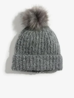New Love & Roses Grey Cosy Pom Hat