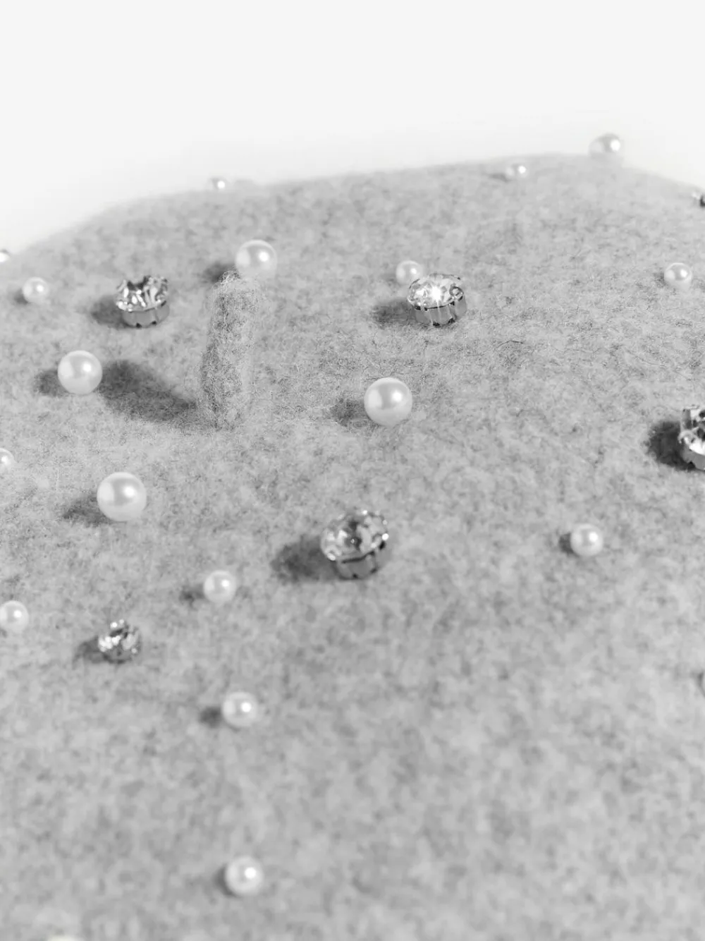 Clearance Love & Roses Beret Hat Grey Embelished