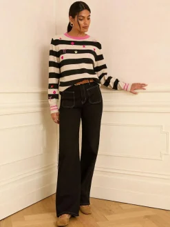 Love & Roses Stripe Embroidered Jumper^Women Knitwear|Knitwear