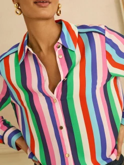 Love & Roses Long Sleeve Button Through Shirt^Women Tops & T-Shirts|Blouses & Shirts