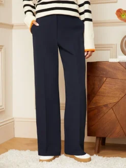 Online Love & Roses Navy Wide Leg Trousers