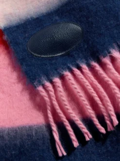 Love & Roses Pink/Blue Stripe Brushed Scarf^Women Hats, Gloves & Scarves|Hats, Gloves & Scarves