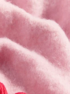 Clearance Love & Roses Tassel Cosy Contrast Brushed Scarf Pink/Red