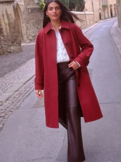 Clearance Love & Roses Petite Car Coat Red