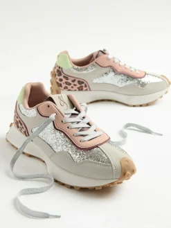 Love & Roses Mix Material Retro Comfort Jogger Trainers^Women Sneakers