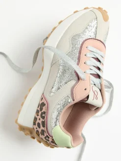 Love & Roses Mix Material Retro Comfort Jogger Trainers^Women Sneakers