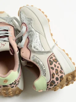 Love & Roses Mix Material Retro Comfort Jogger Trainers^Women Sneakers