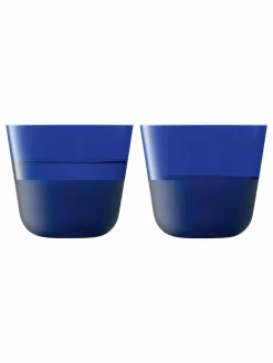 LSA International Cobalt Blue Arc Contrast Tumblers Set of 2 260ml^ Glassware