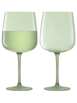Clearance LSA International Arc Contrast Wine Glasses Set of 2 330ml Moss Green
