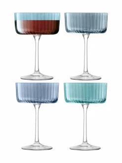 Clearance LSA International Gems Assorted Set of 230ml Champagne Cocktail Glasses Sapphire