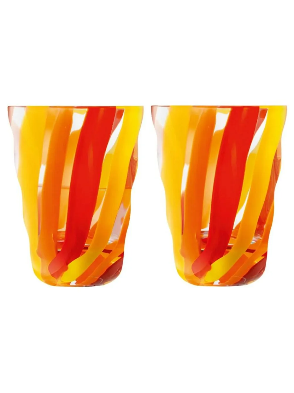 New LSA International Set of 2 Folk Tumblers 280ml Orange