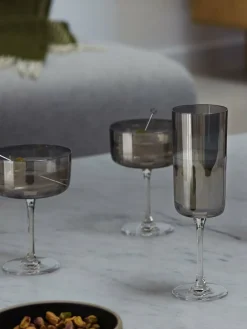 Clearance LSA International Set of 2 Grey Lunar Champagne Flutes 210ml