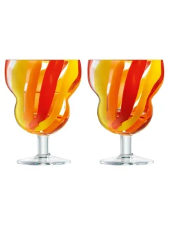 LSA International Set of 2 Folk Water Wine Glasses 230ml^ Glassware