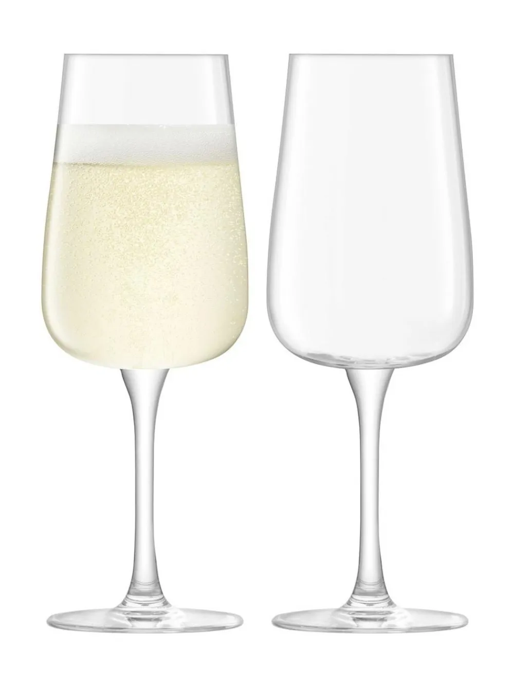 LSA International Set of 2 Clear Arc Flute Glasses 280ml^ Glassware