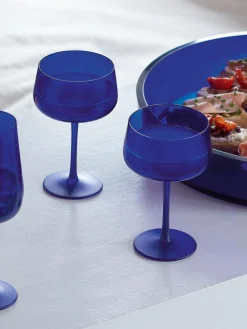 Online LSA International Set of 2 Arc Contrast Saucer/Cocktail Glasses 250ml Cobalt Blue