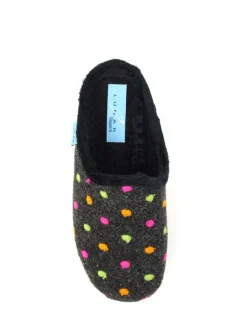 Lunar Black Peanut Polka Dot Mule Slippers^Women Slippers