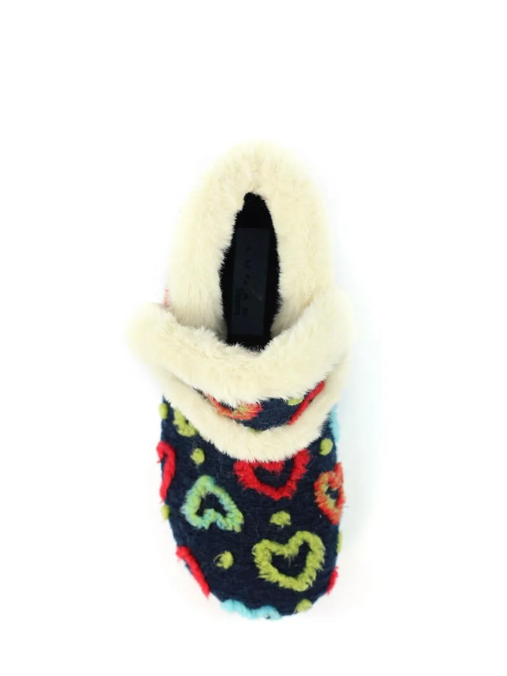 New Lunar Blue Angel Heart Detail Bootie Slippers