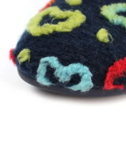 New Lunar Blue Angel Heart Detail Bootie Slippers