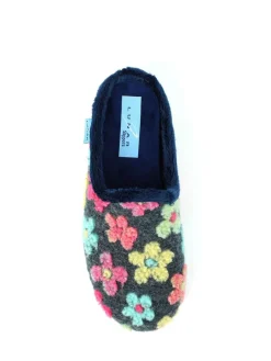 Lunar Blue Dolly Flower Mule Slippers^Women Slippers